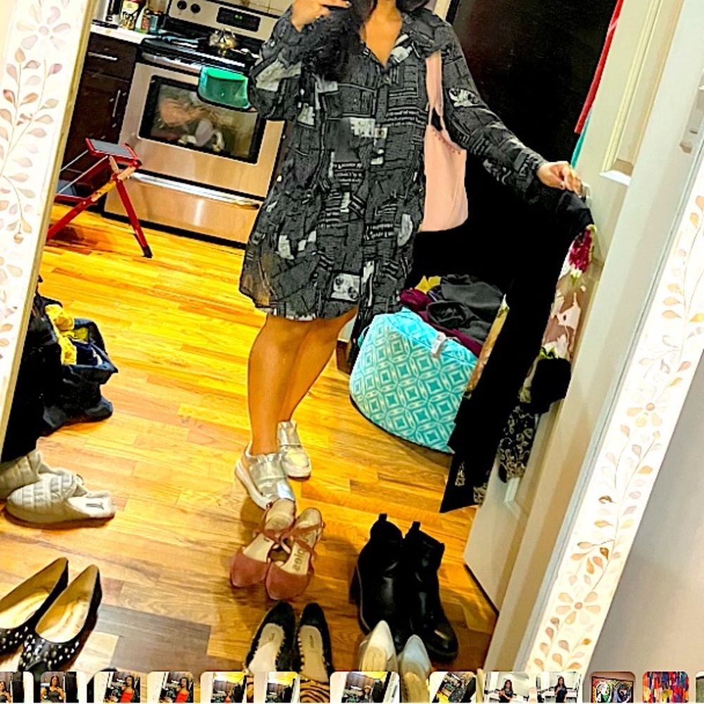 Korean brand Ki Meng Newpaper Print Light Jacket - gently used, size M